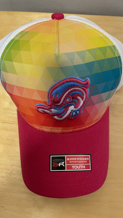 Rainbow/Hot Pink Youth Hat